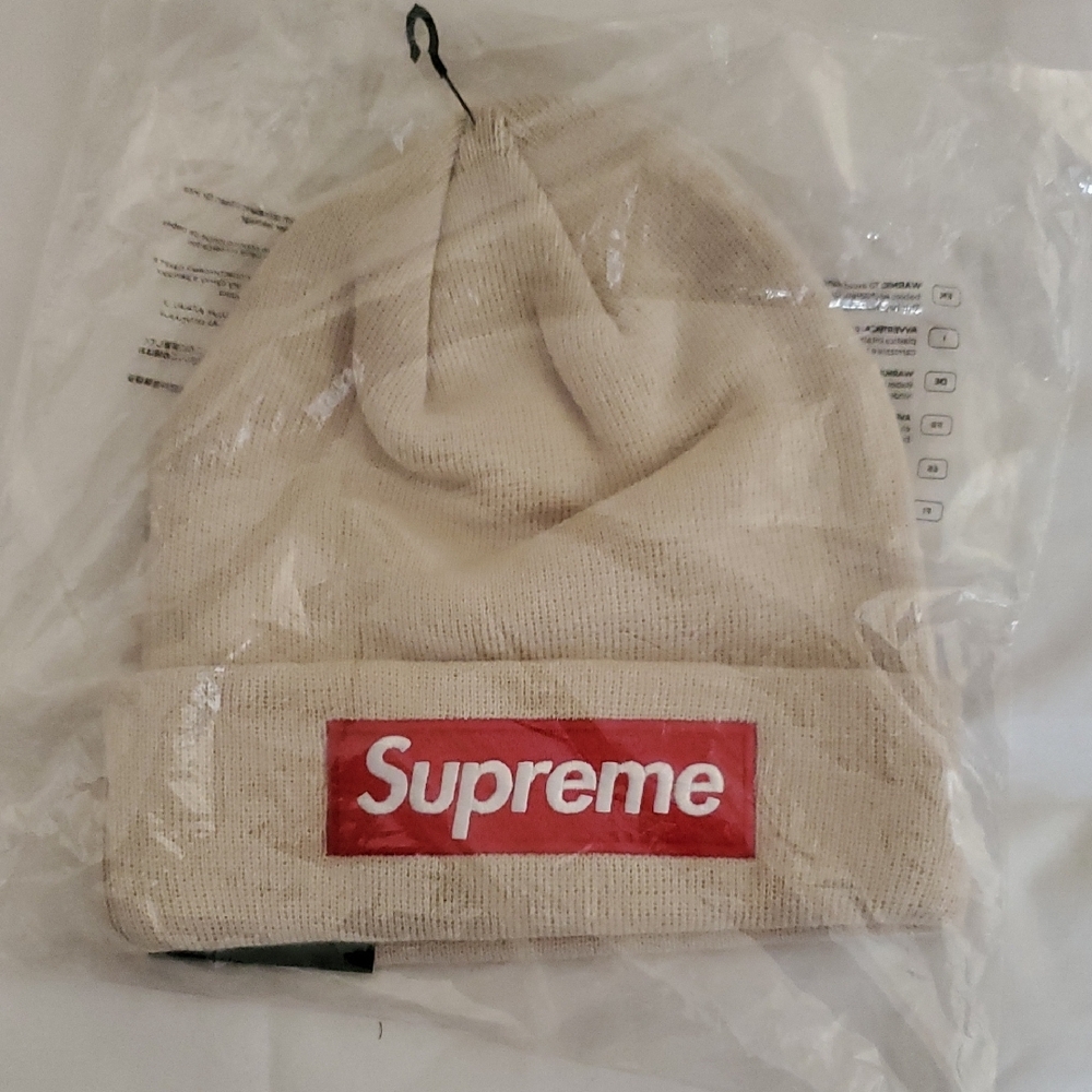 Supreme Beige Knit Beanie